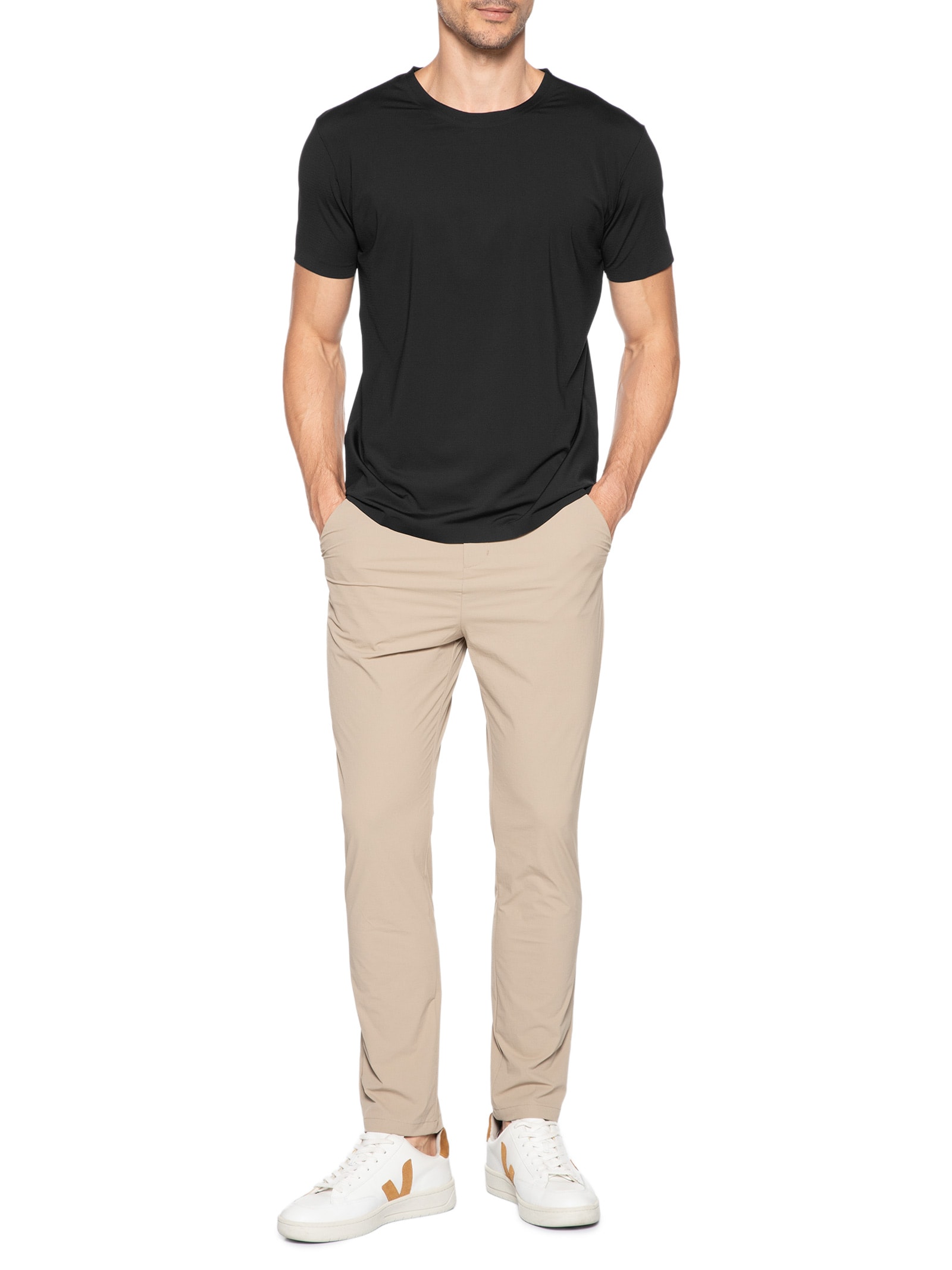 Camiseta Masculina Gola Redonda Tecnologia Caimento Perfeito Preto '2 Essential