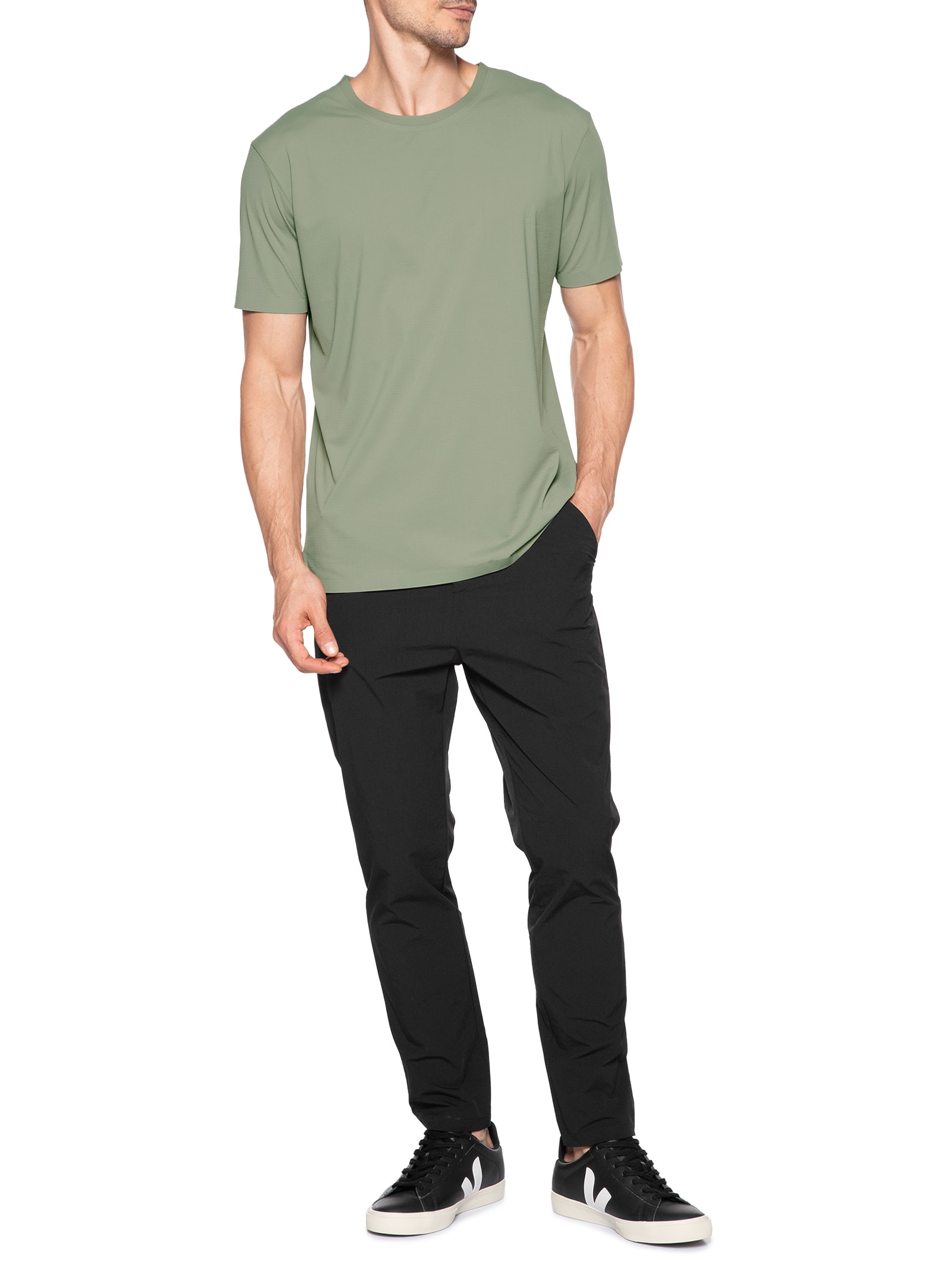 Camiseta Masculina Gola Redonda Tecnologia Caimento Perfeito Verde '2 Essential