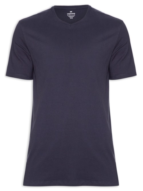 Camiseta Masculina Gola V – Azul