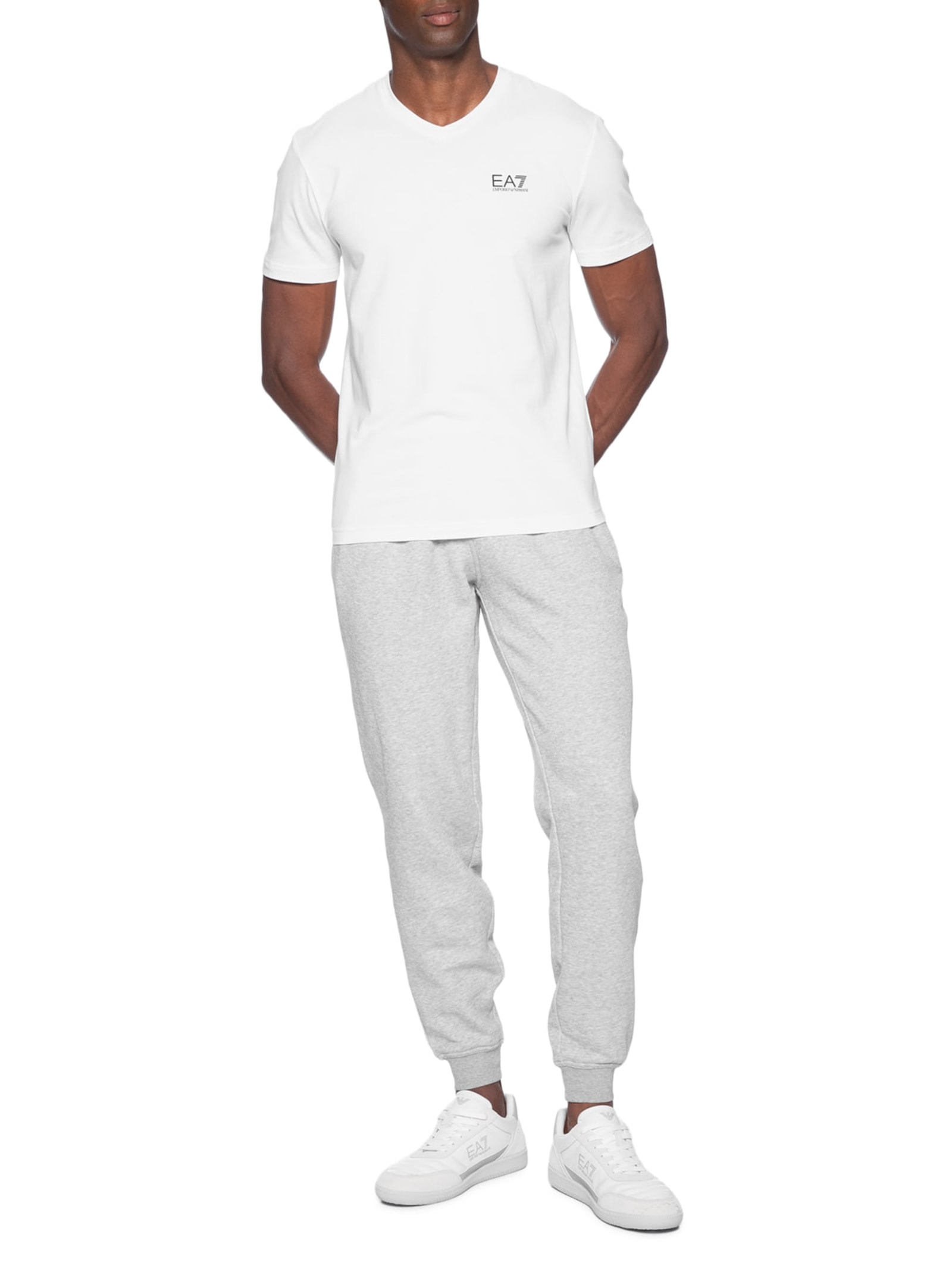 Camiseta Masculina Gola V Train Core Branco Ea7 Emporio Armani