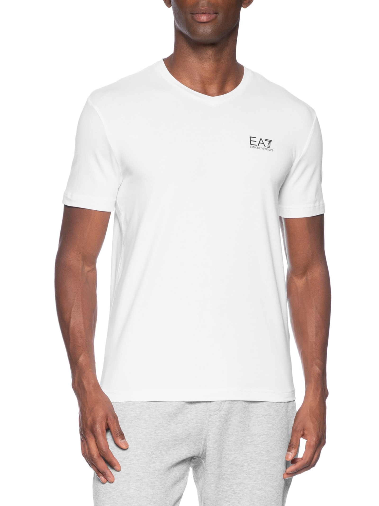Camiseta Masculina Gola V Train Core Branco Ea7 Emporio Armani