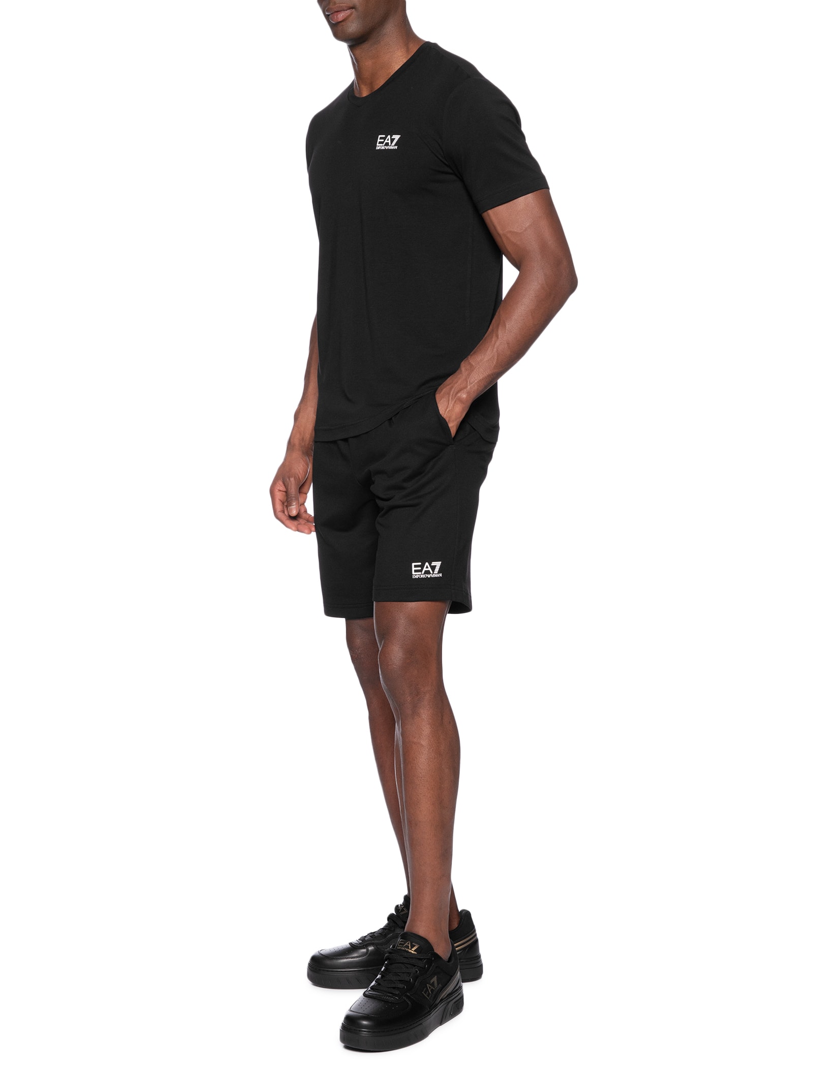 Camiseta Masculina Gola V Train Core Preto Ea7 Emporio Armani