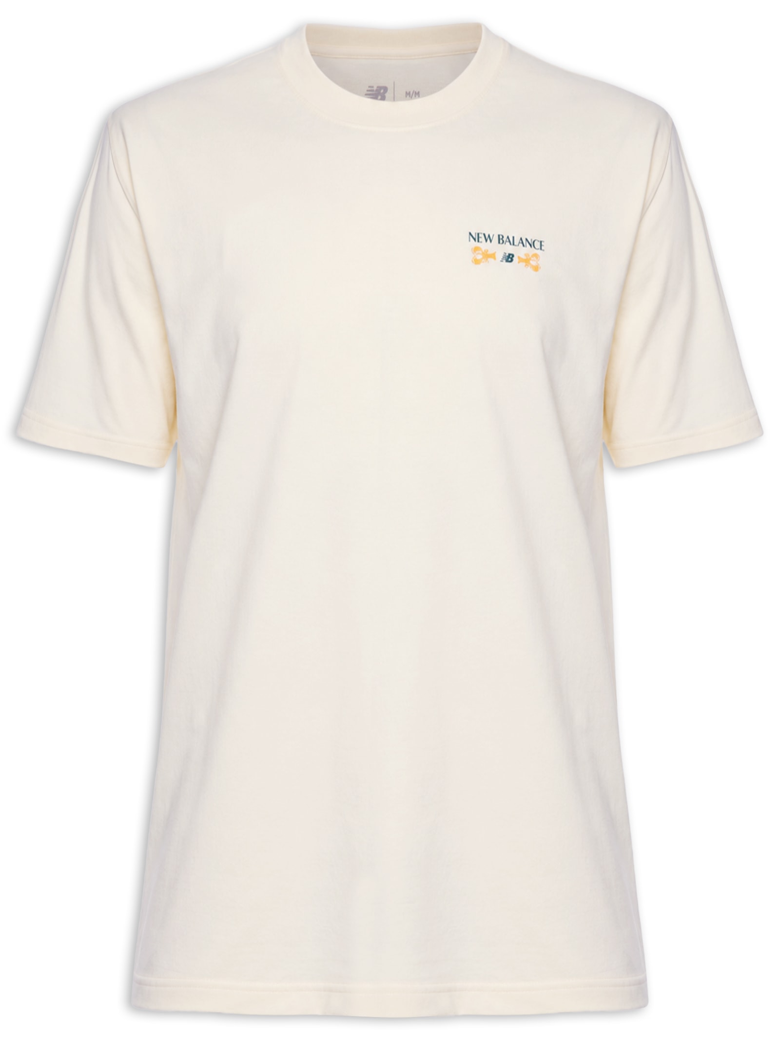 Camiseta Masculina Grab A Bite Boston Off White New Balance