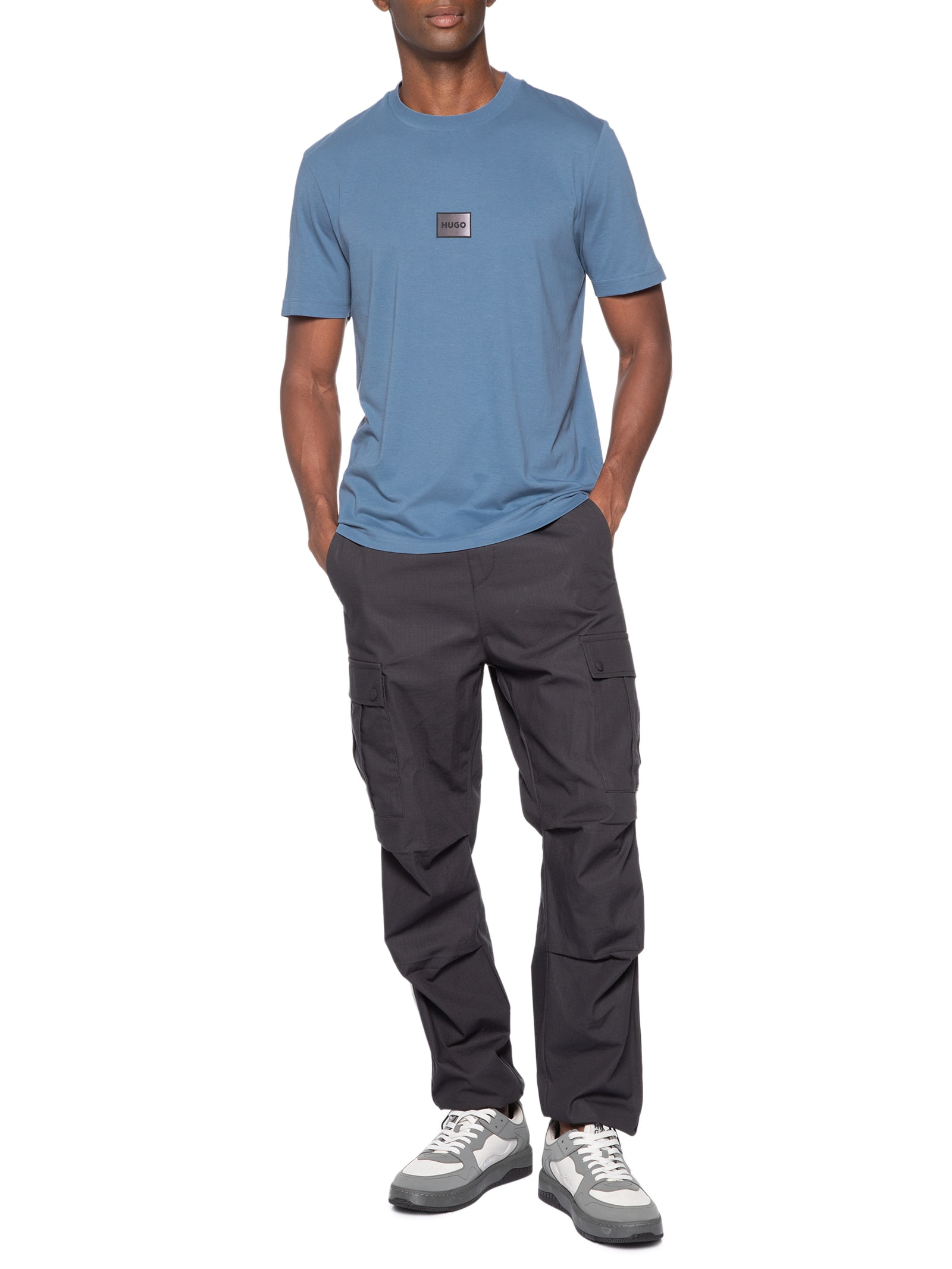 Camiseta Masculina Gradient Logo Crew Neck Danotie – Azul Hugo