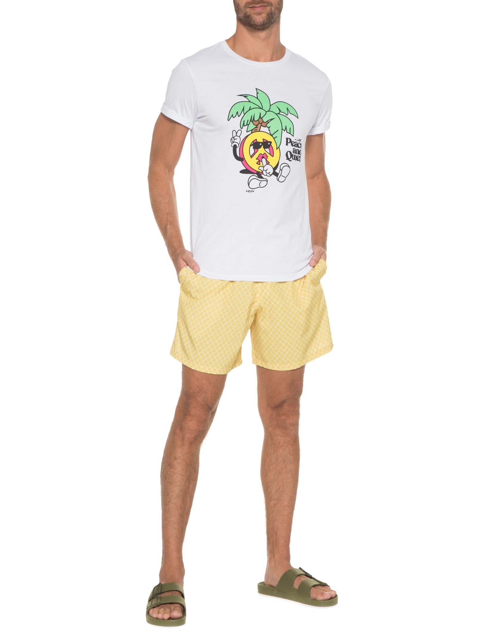 Camiseta Masculina Graphic Crewneck Tee Branco Levi's