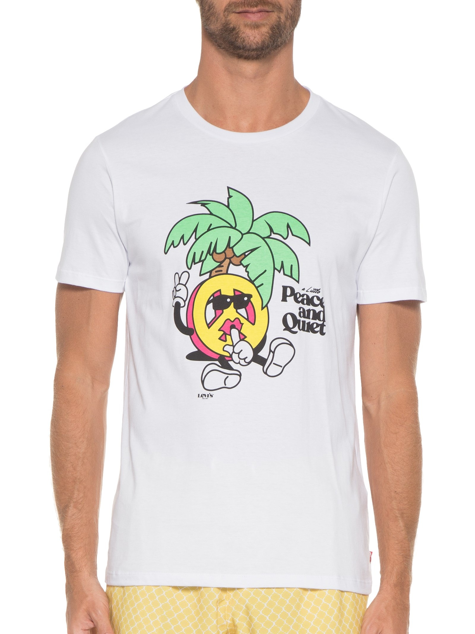 Camiseta Masculina Graphic Crewneck Tee Branco Levi's