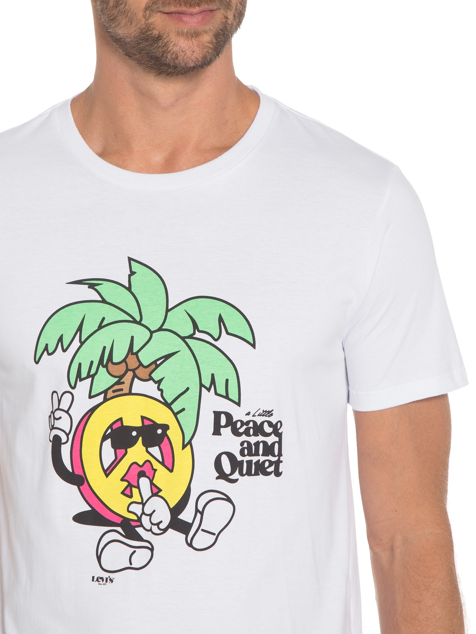 Camiseta Masculina Graphic Crewneck Tee Branco Levi's