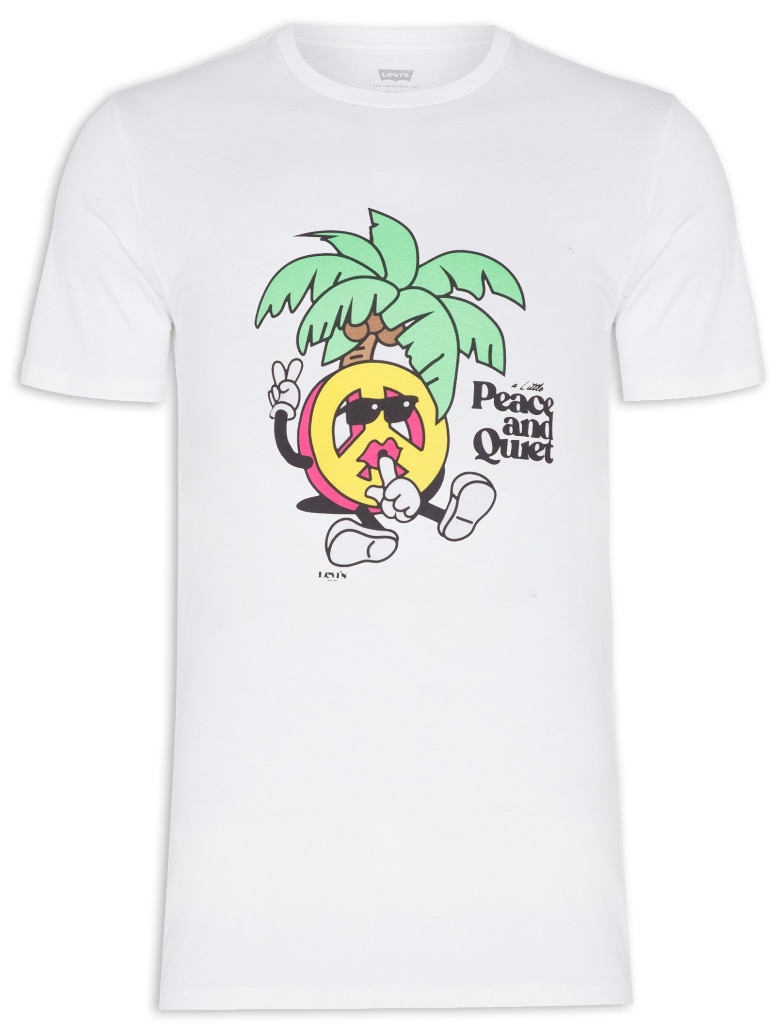 Camiseta Masculina Graphic Crewneck Tee Branco Levi's