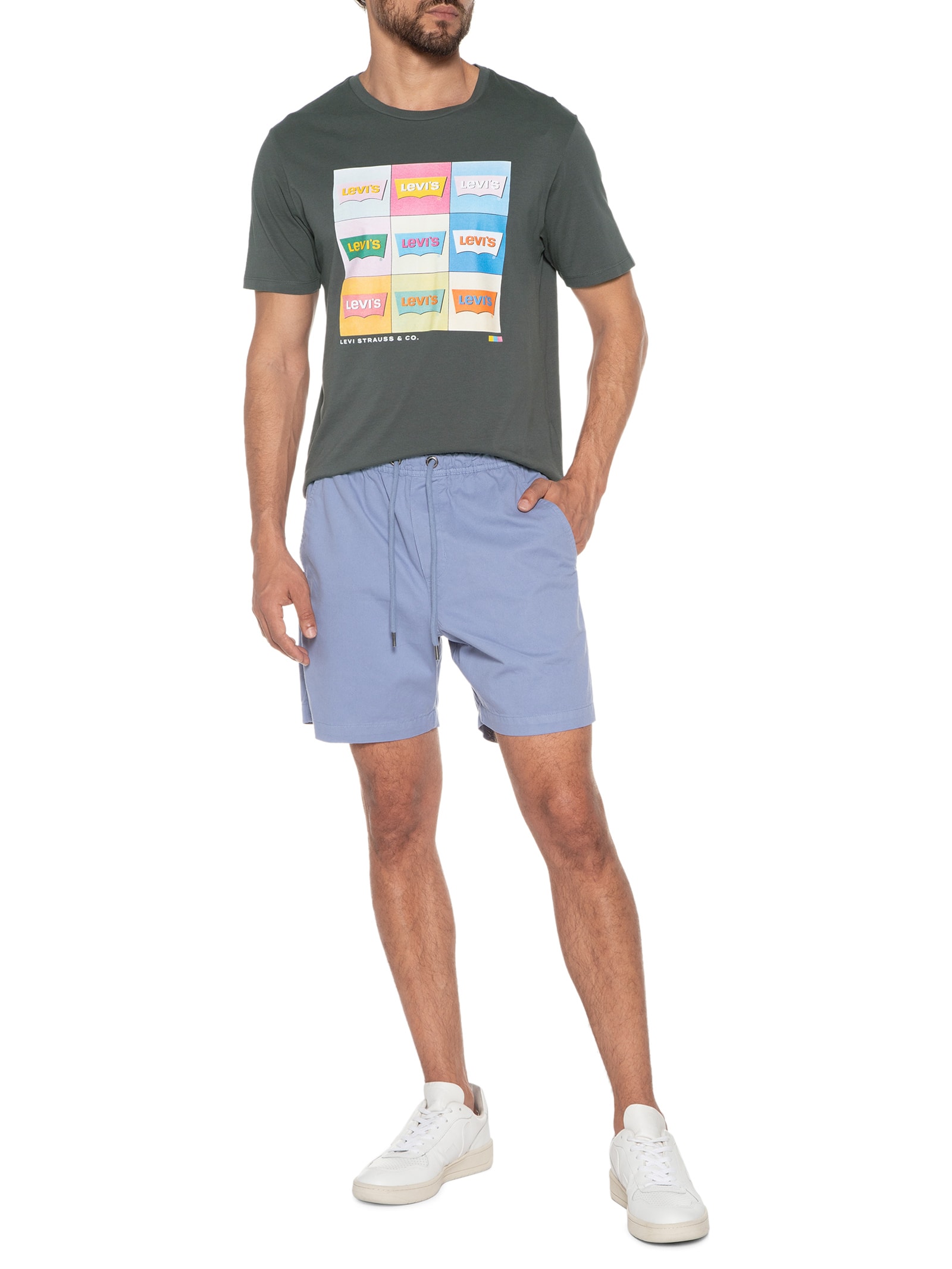 Camiseta Masculina Graphic Crewneck Tee Cinza Levi's