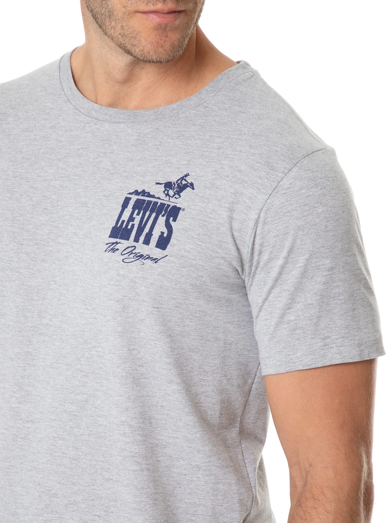 Camiseta Masculina Graphic Crewneck Tee Cinza Levi's