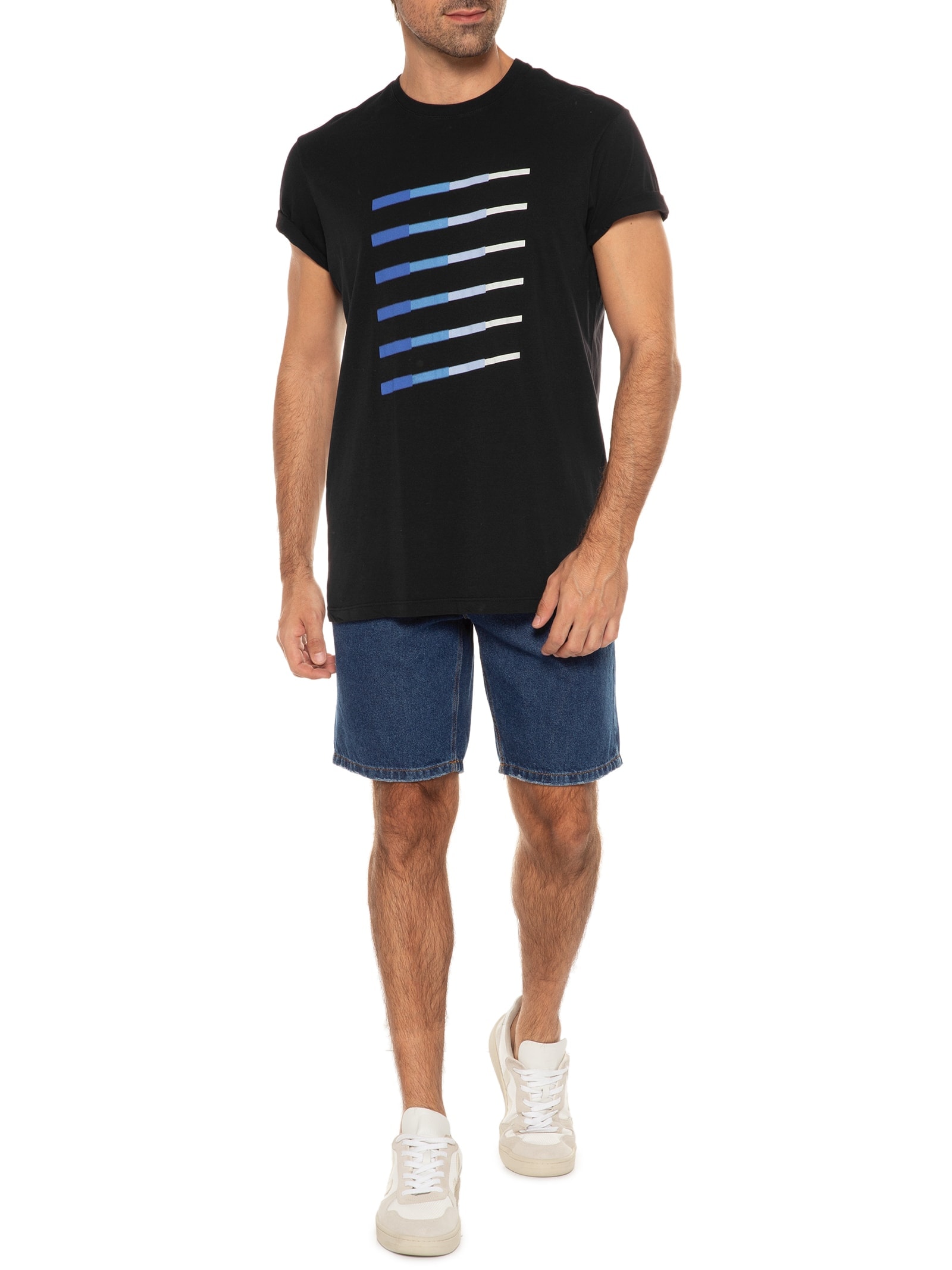 Camiseta Masculina Graphic Glass Preto Foxton