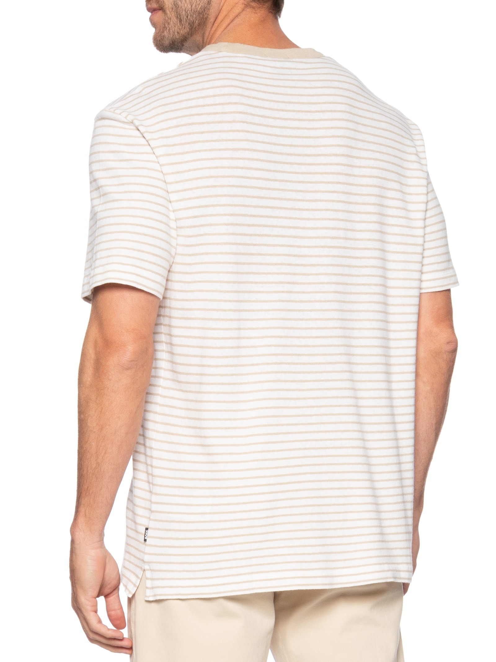   Camiseta Masculina H-Taut 28 Bege Boss