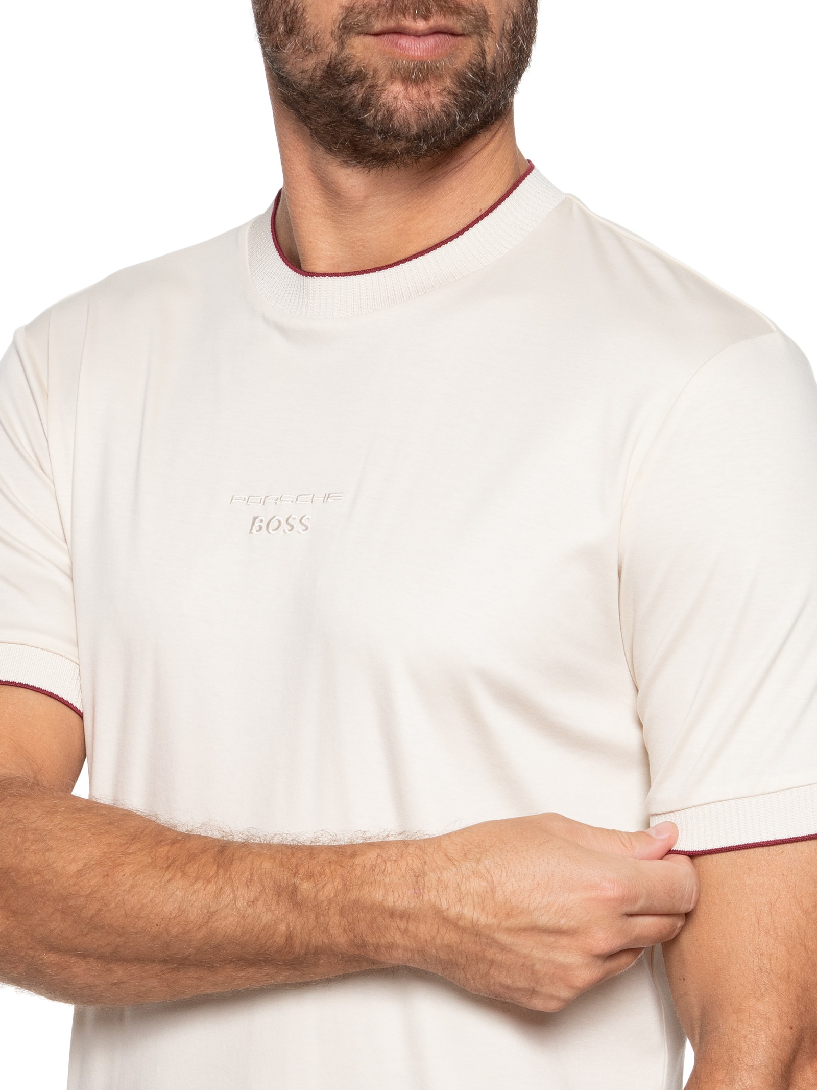 Thompson Roupas Boss - Camiseta Masculina H-Thompson - Bege