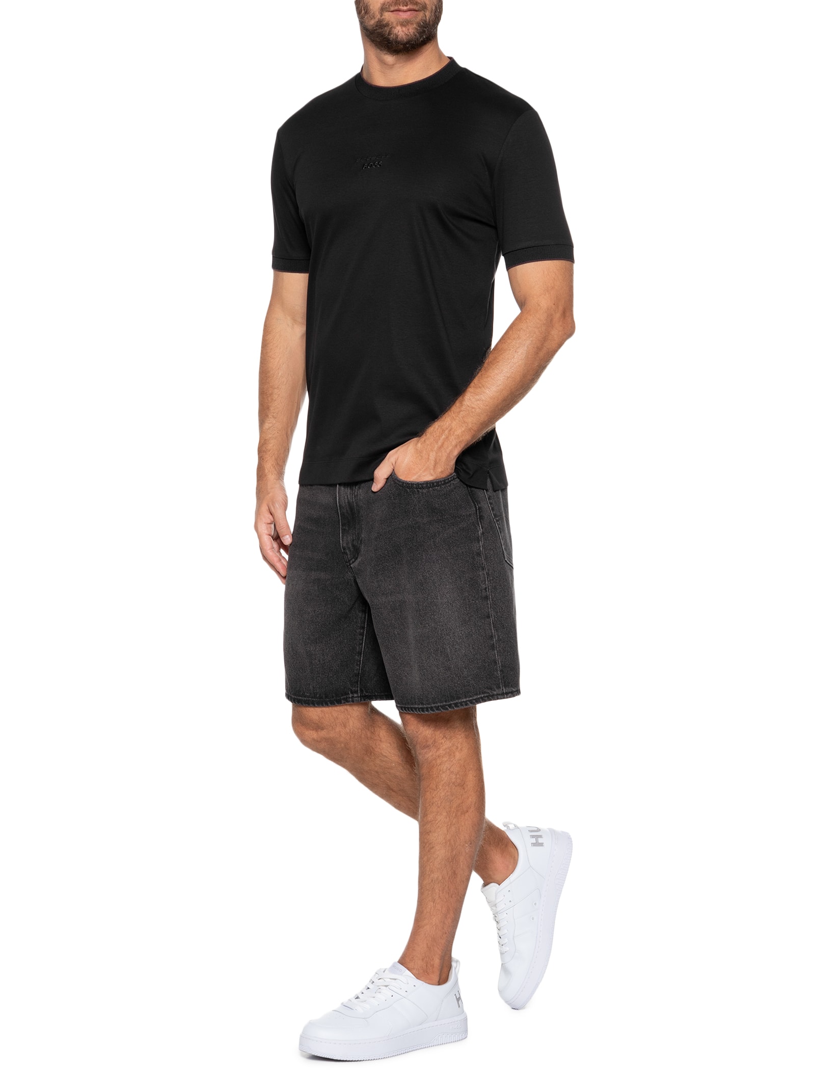 Camiseta Masculina H-Thompson Preto Boss