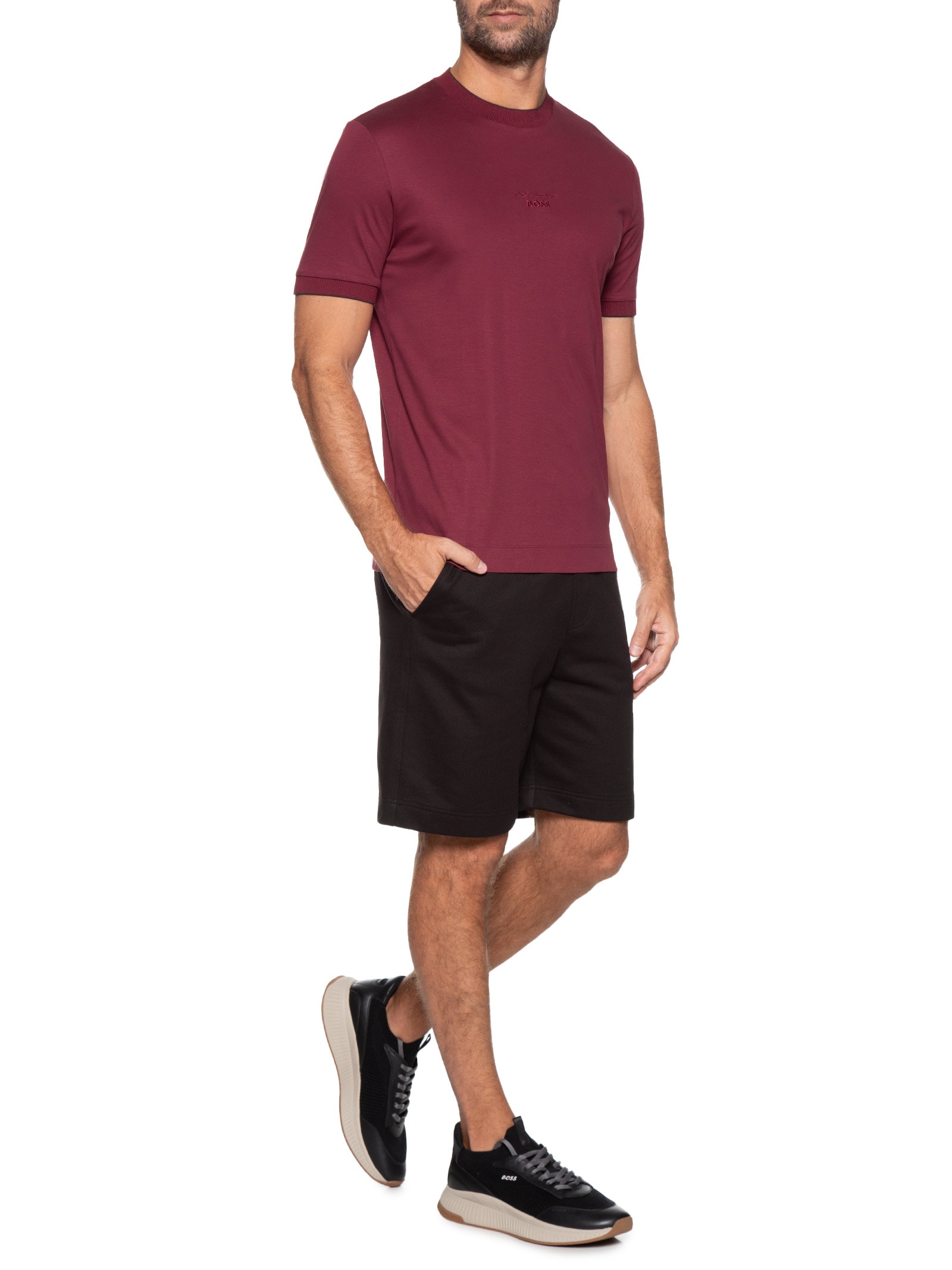 Camiseta Masculina H-Thompson Vinho Boss