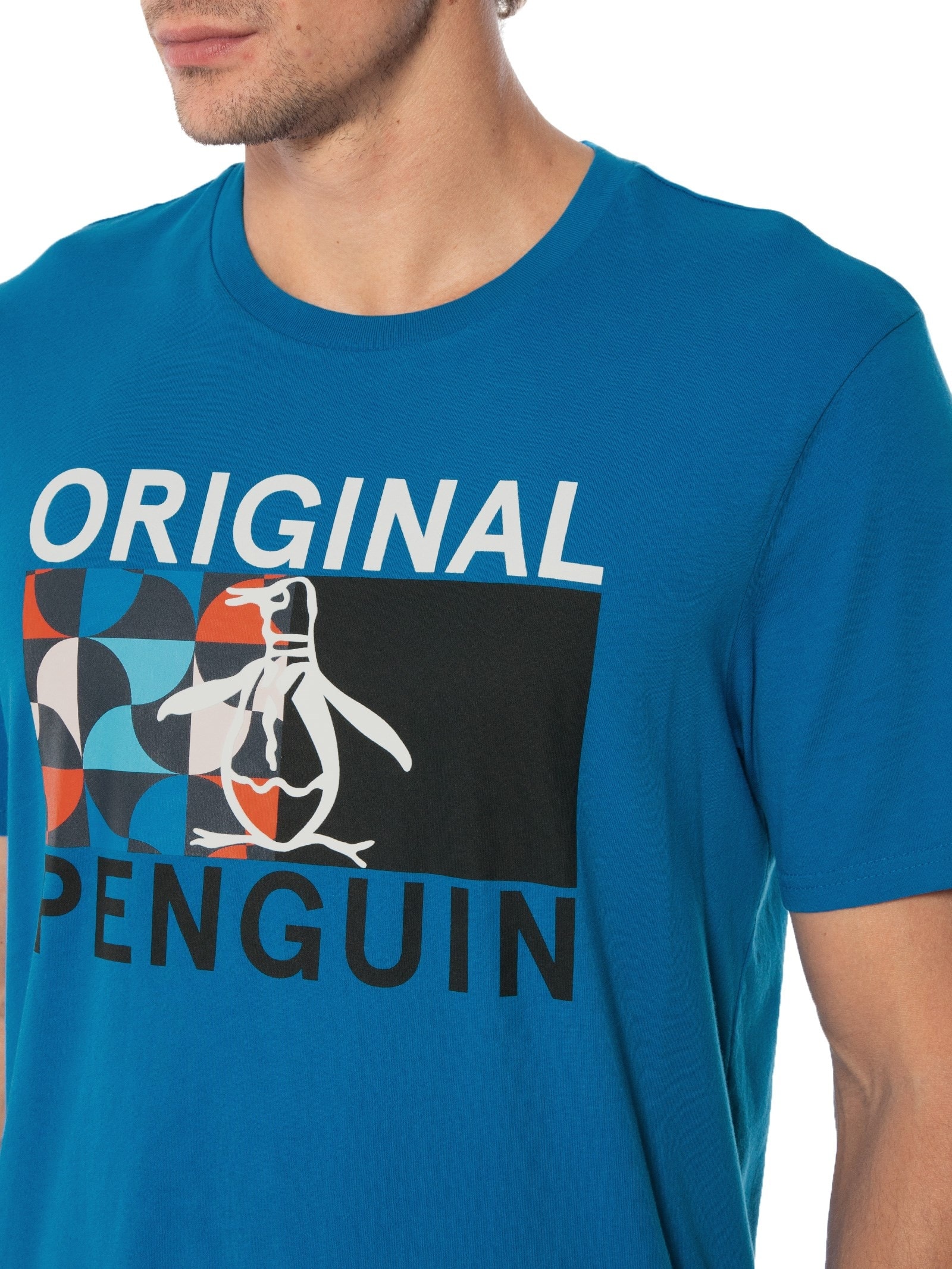Camiseta Masculina Half Azul Original Penguin