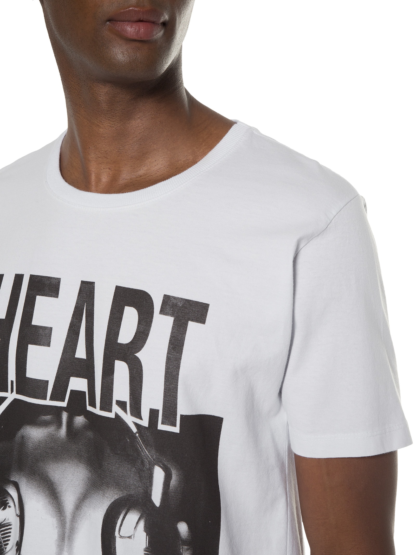 Camiseta Masculina Heart Beat Branco Purple Yellow