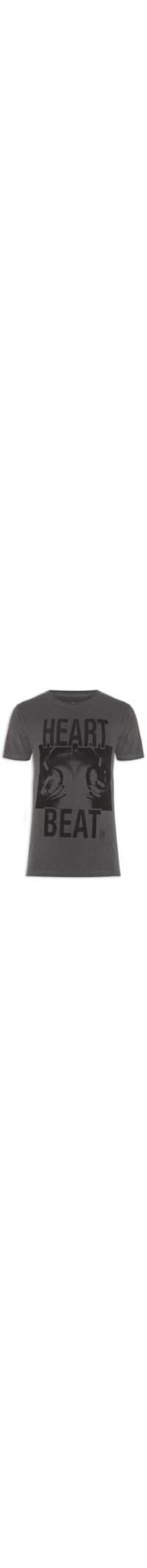 Camiseta Masculina Heart Beat - Cinza