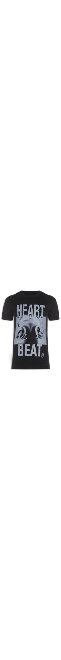 Camiseta Masculina Heart Beat - Preto