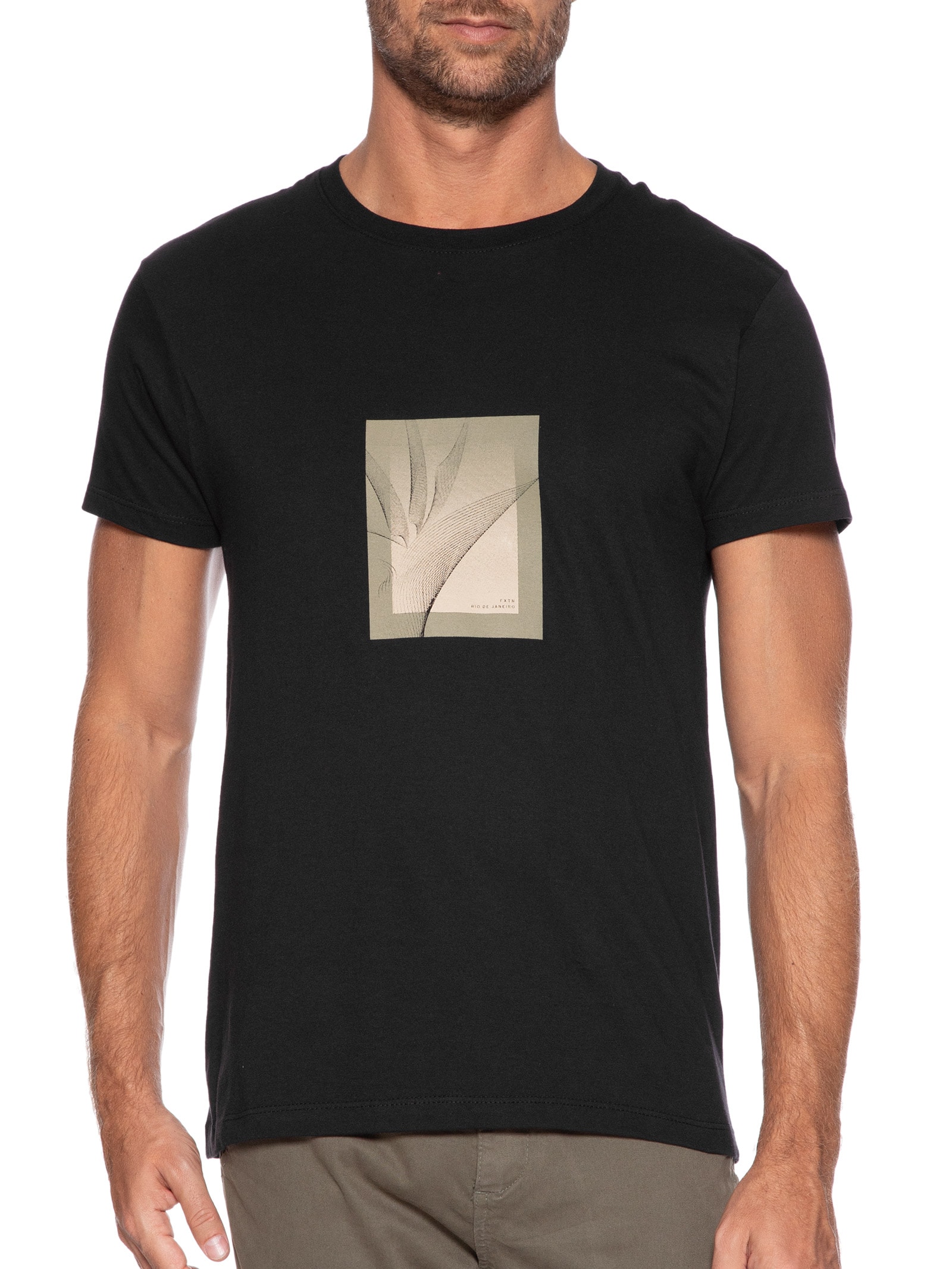 Camiseta Masculina Heliconia Preto Foxton