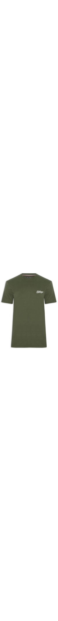 Camiseta Masculina Hilfiger Summer Logo Regular Fit Em Algodão - Verde
