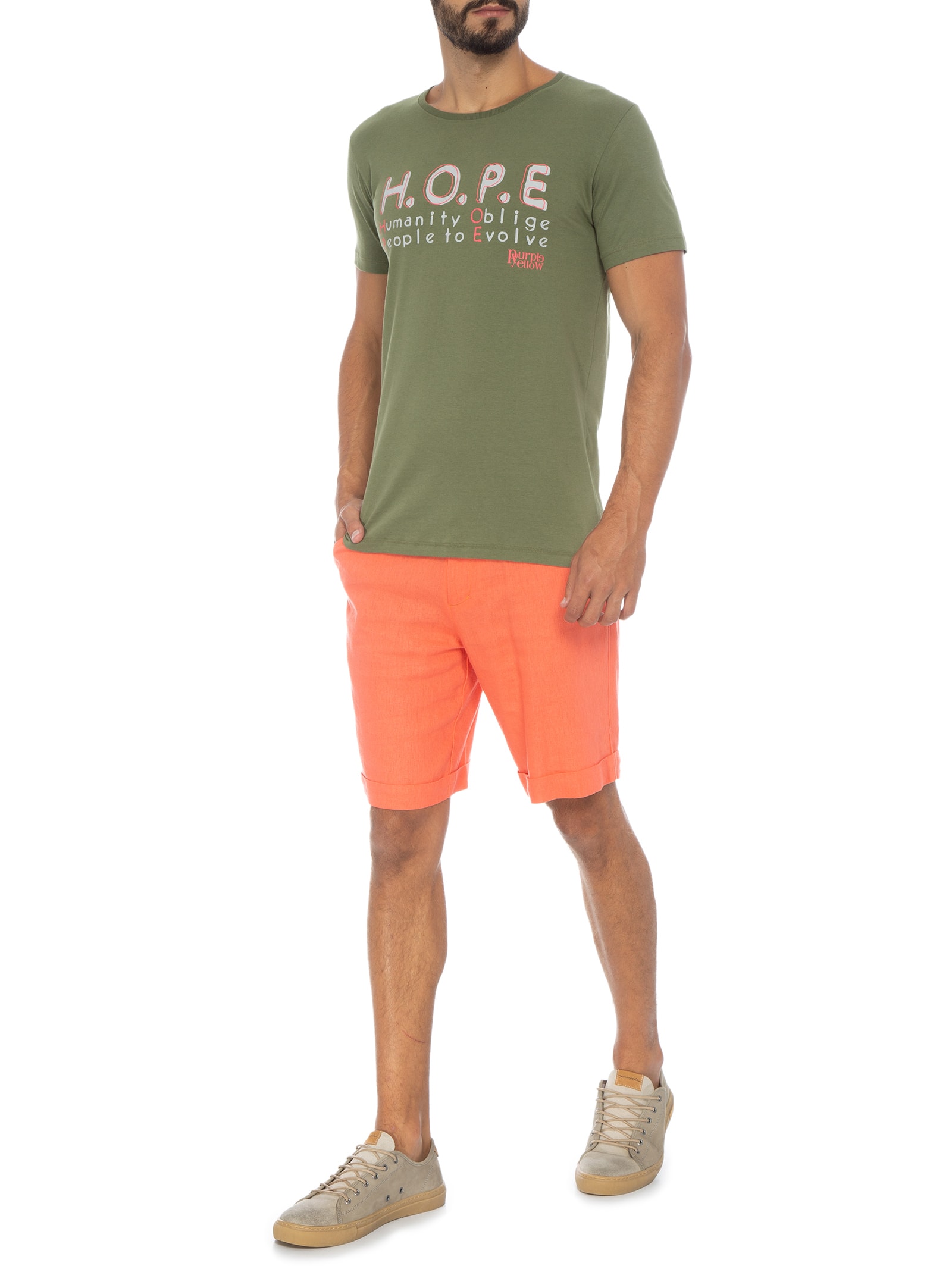 Camiseta Masculina Hope Verde Purple Yellow