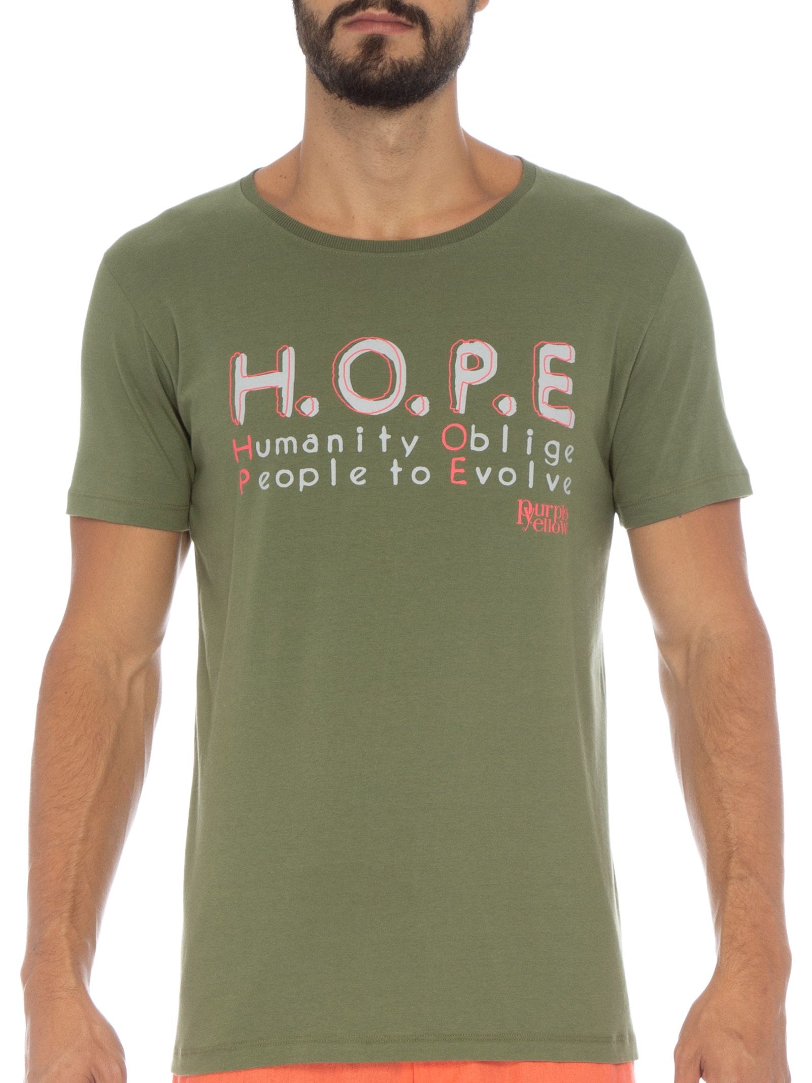 Camiseta Masculina Hope Verde Purple Yellow