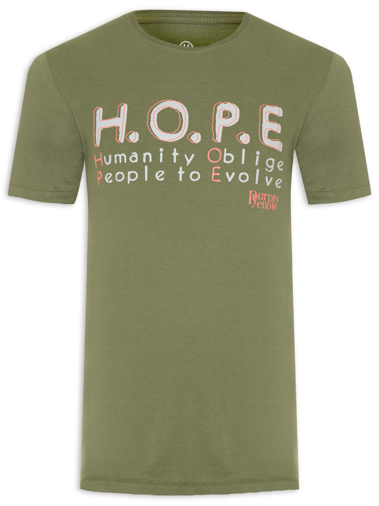 Camiseta Masculina Hope Verde Purple Yellow