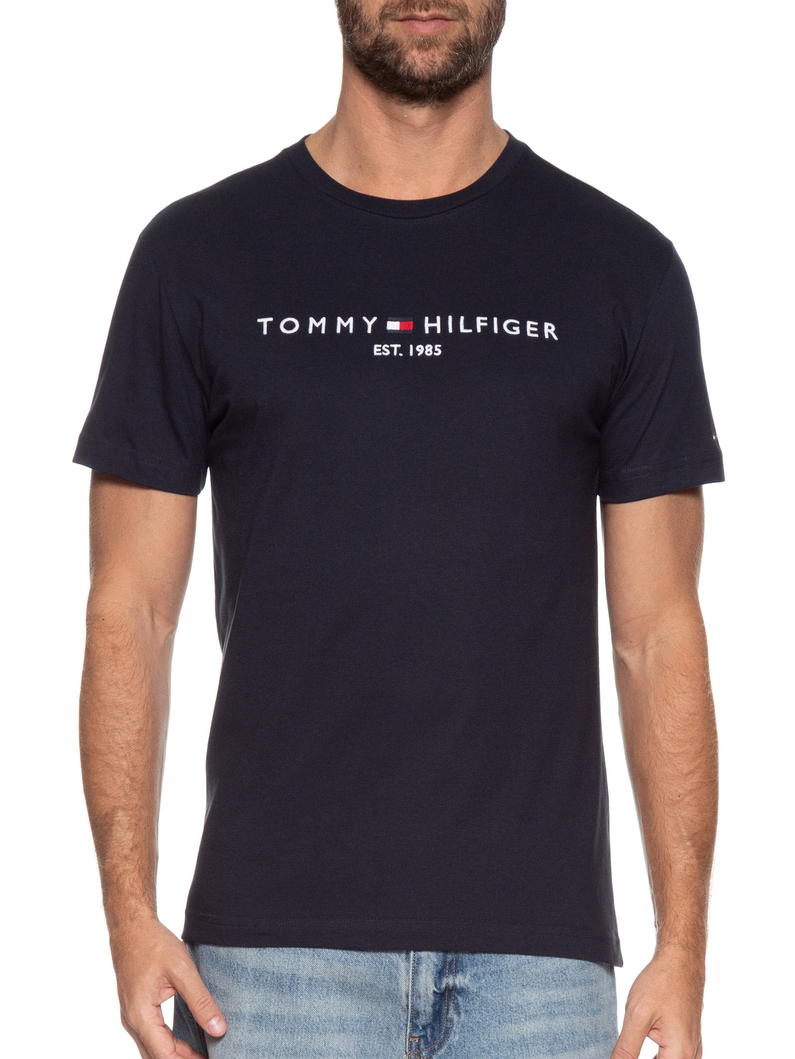 Camiseta Masculina Im Core Tommy Logo Tee Azul Tommy Hilfiger