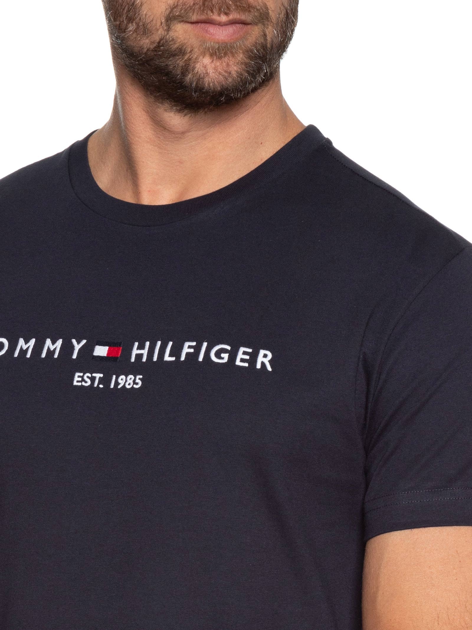 Camiseta Masculina Im Core Tommy Logo Tee Azul Tommy Hilfiger