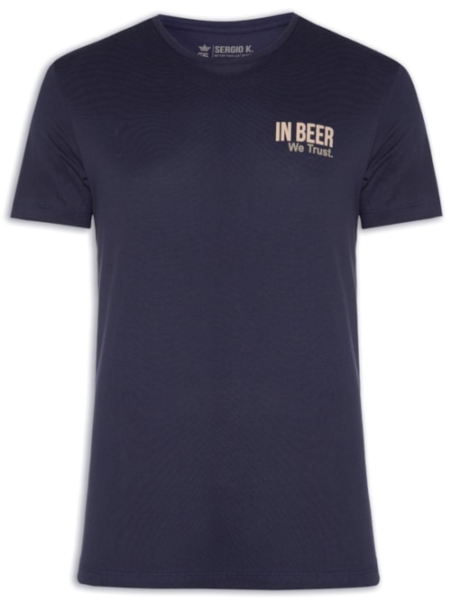 Camiseta Masculina In Beer We Trust – Azul