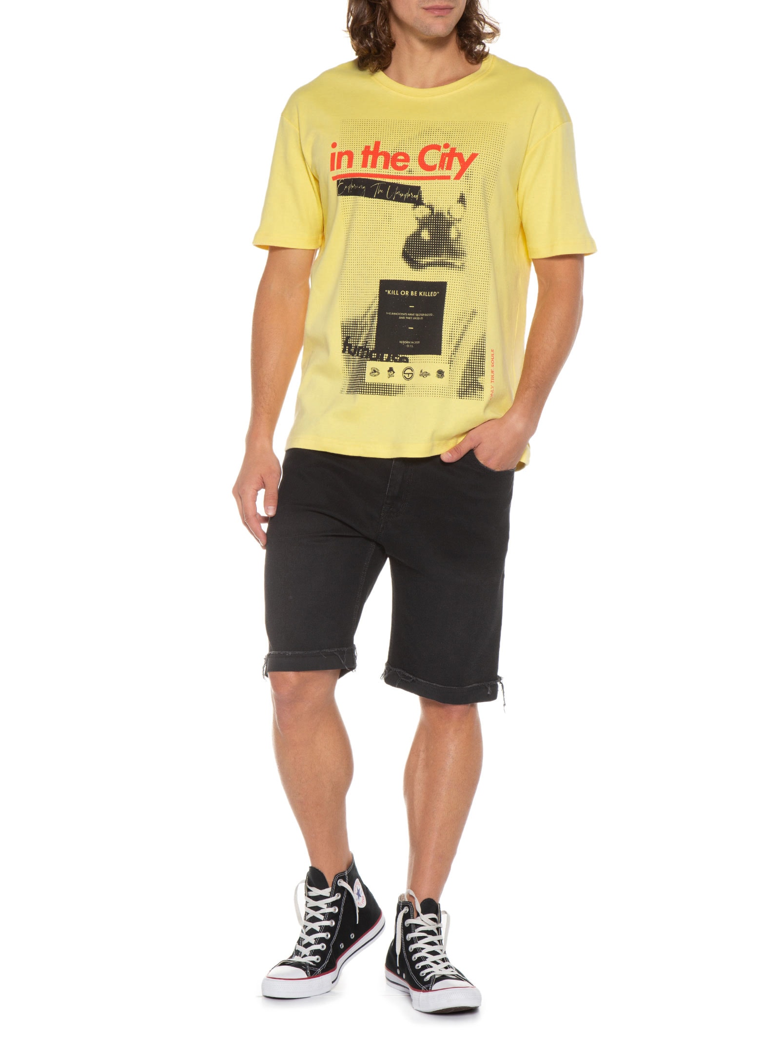 Camiseta Masculina In The City Amarelo Ots