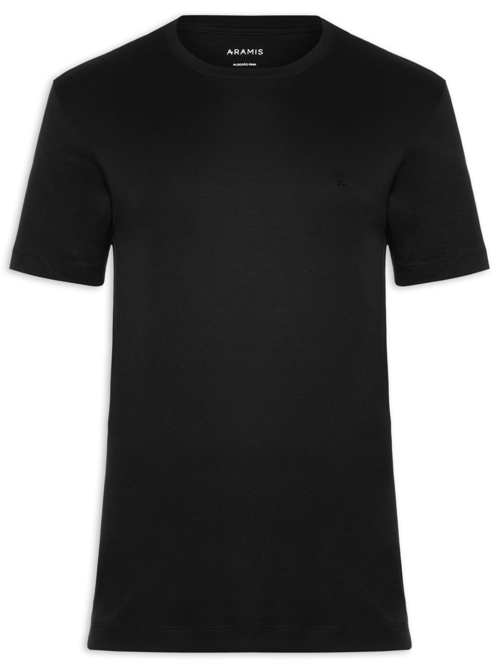 Camiseta Masculina Interlock Em Algodão Pima Preto Aramis