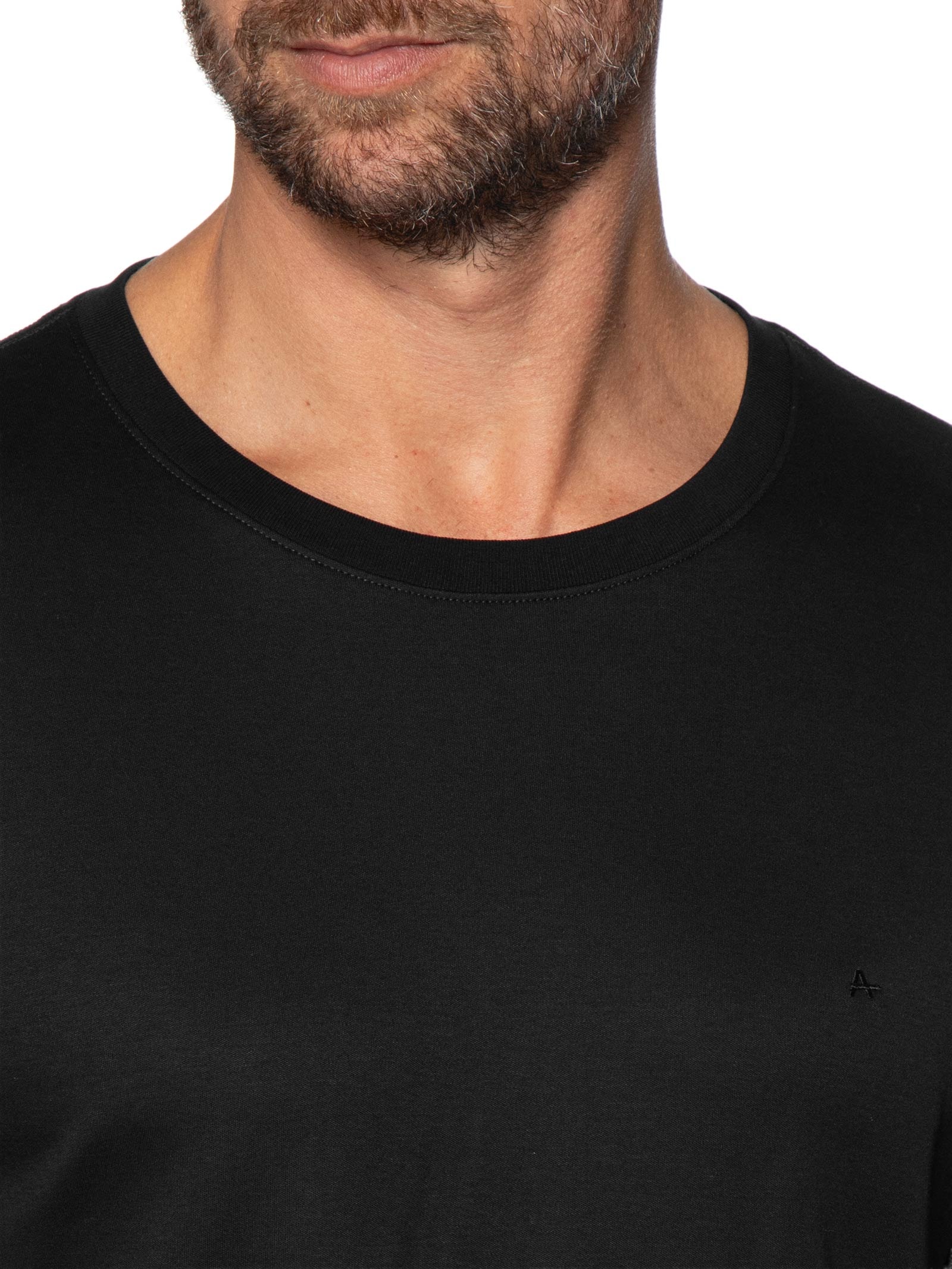 Camiseta Masculina Interlock Em Algodão Pima Preto Aramis