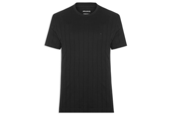 Camiseta Masculina Interlock Listra em Algodão Peruano - Preto