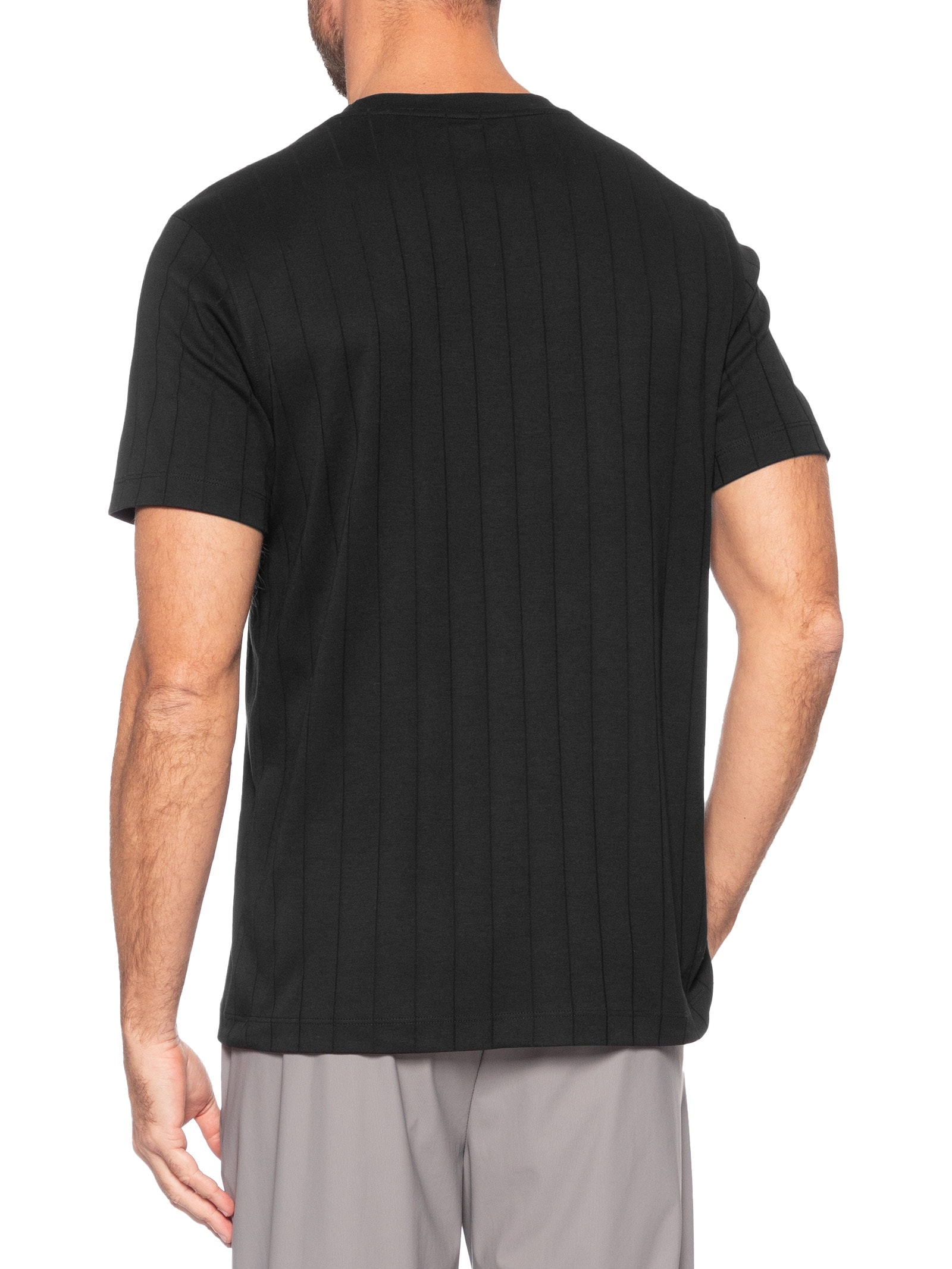 Camiseta Masculina Interlock Listra em Algodão Peruano Preto Aramis
