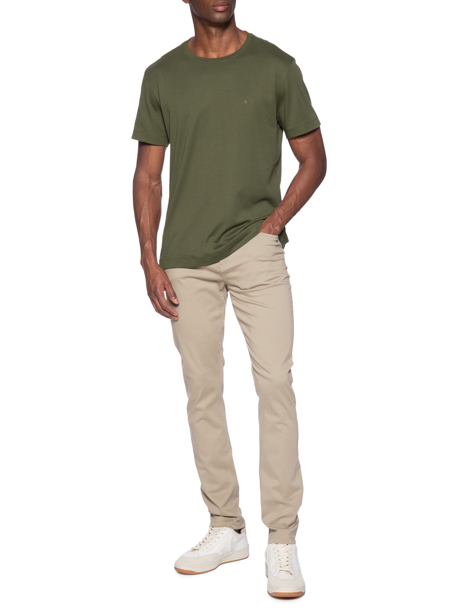 Camiseta Masculina Interlock Pima Verde Aramis