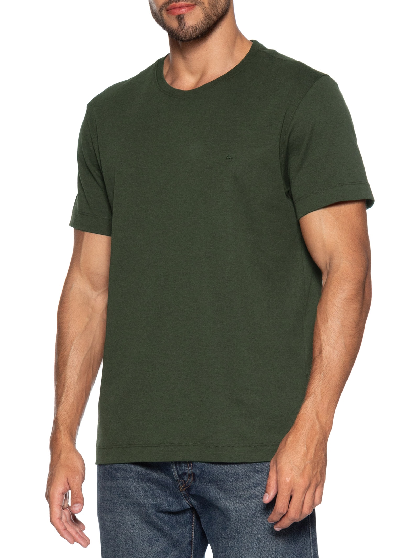 Camiseta Masculina Interlock Pima – Verde Aramis