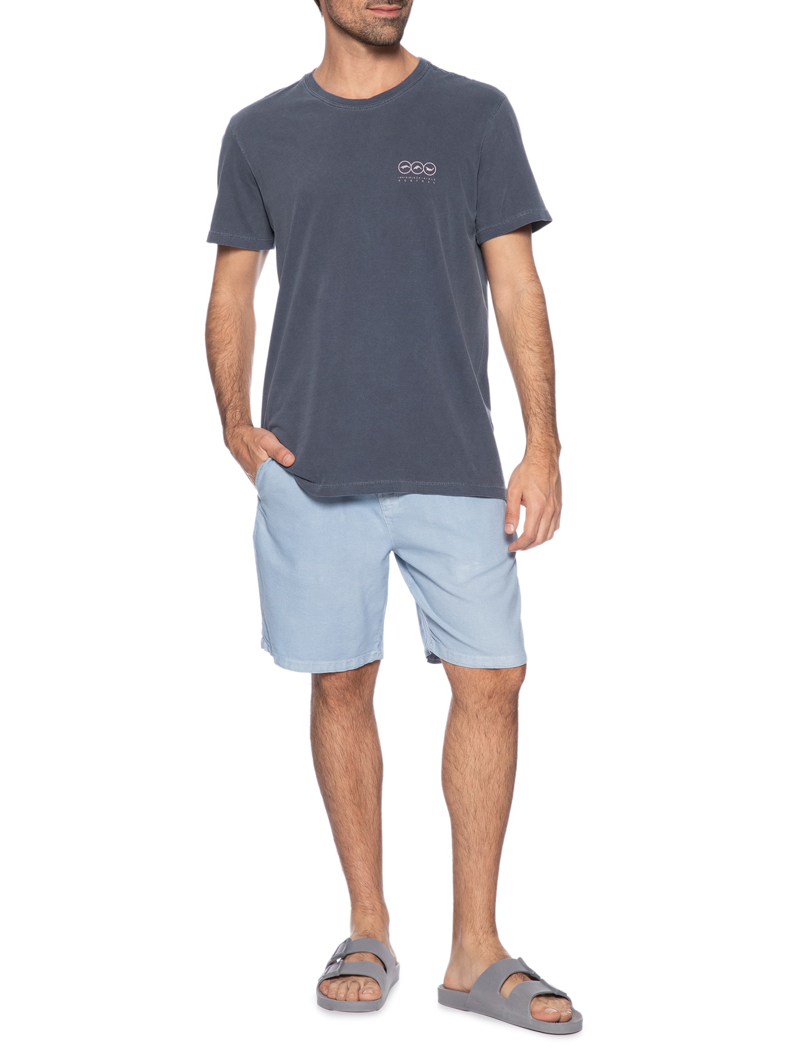 Camiseta Masculina Invisible Azul Austral