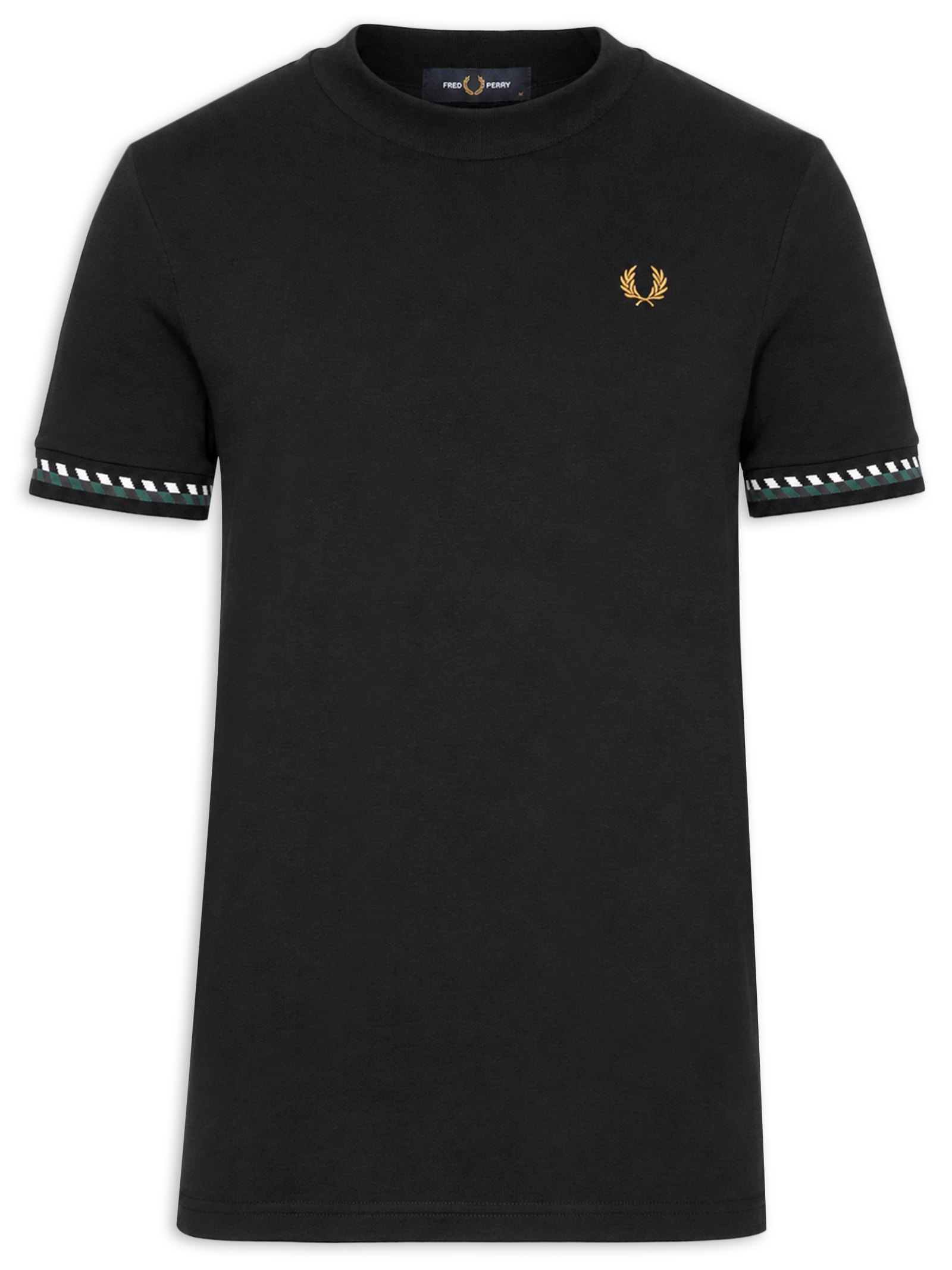 Camiseta Masculina Jacquard Cuff Preto Fred Perry