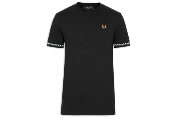 Camiseta Masculina Jacquard Cuff - Preto