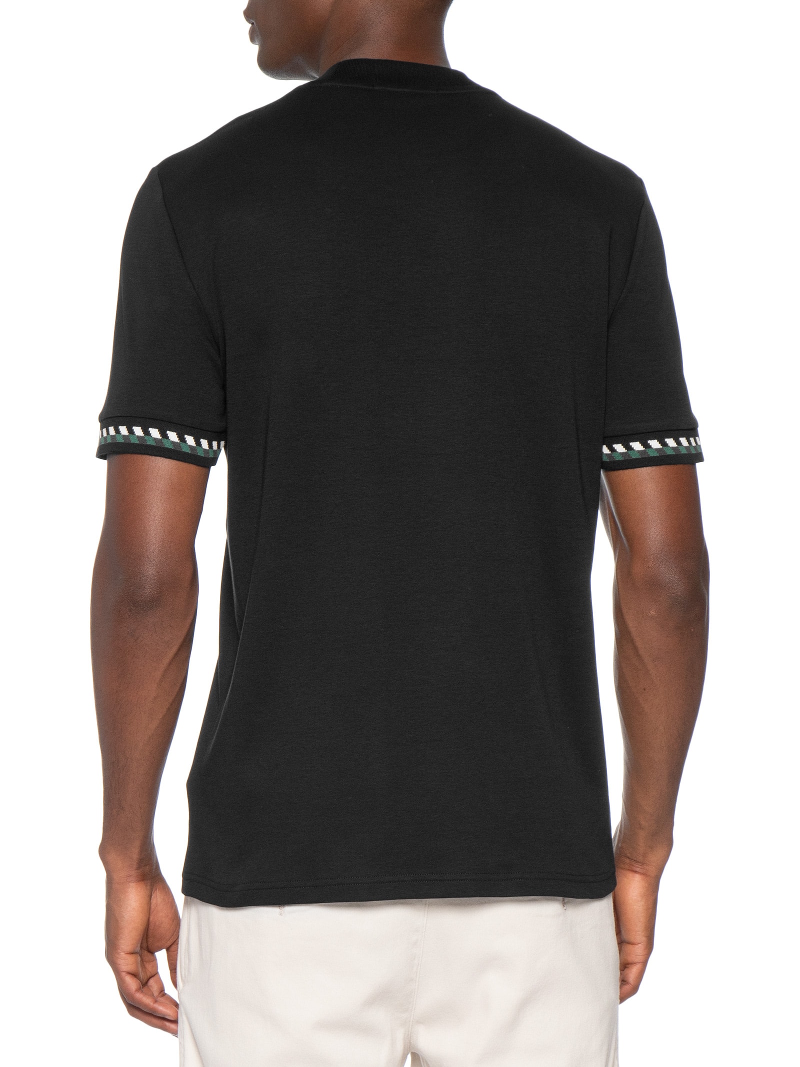 Camiseta Masculina Jacquard Cuff Preto Fred Perry