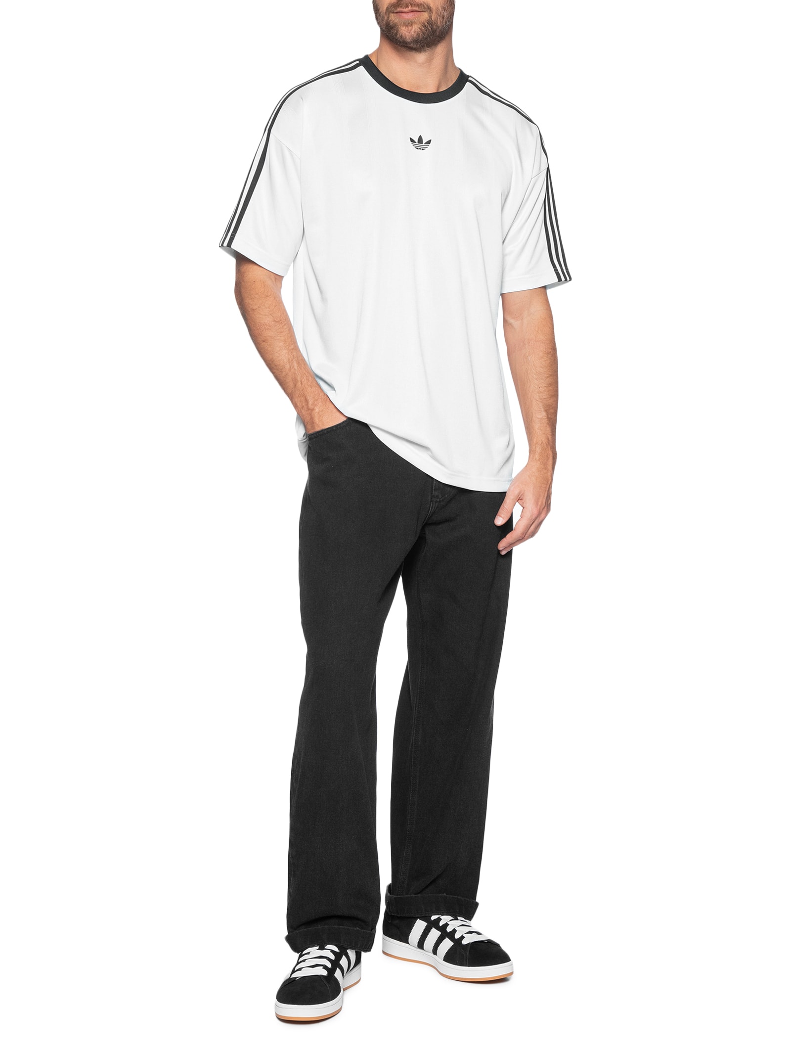 Camiseta Masculina Jacquard Jersey Branco Adidas Originals