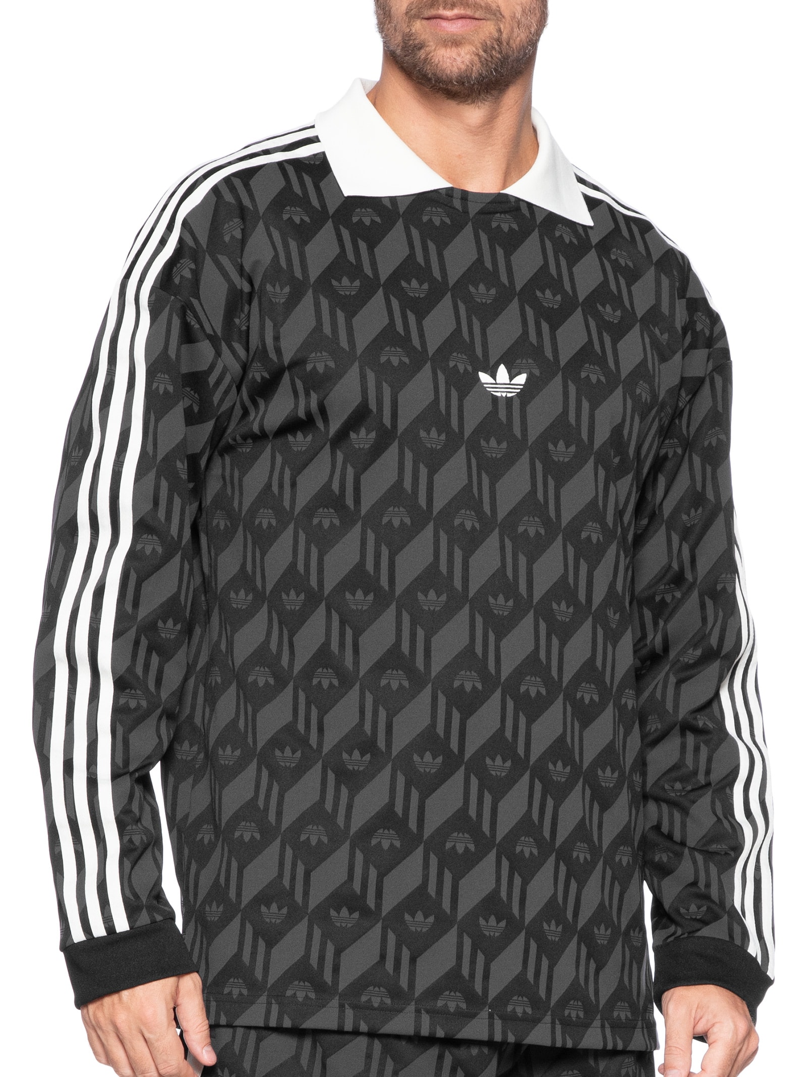 Adidas Originals - Camiseta Masculina Jacquared Rugby - Preto