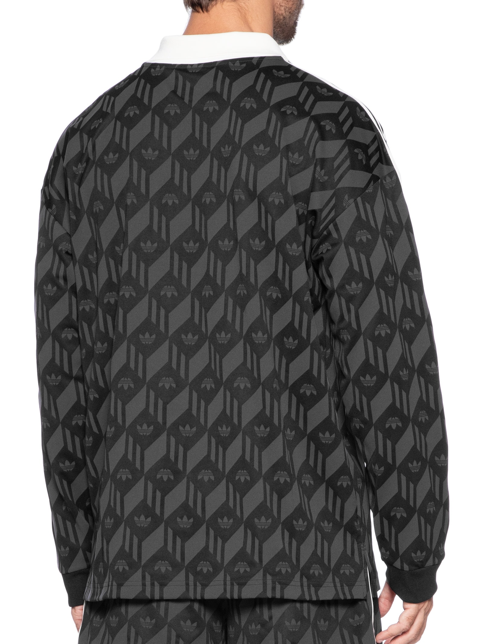 ゆ Adidas Originals - Camiseta Masculina Jacquared Rugby - Preto