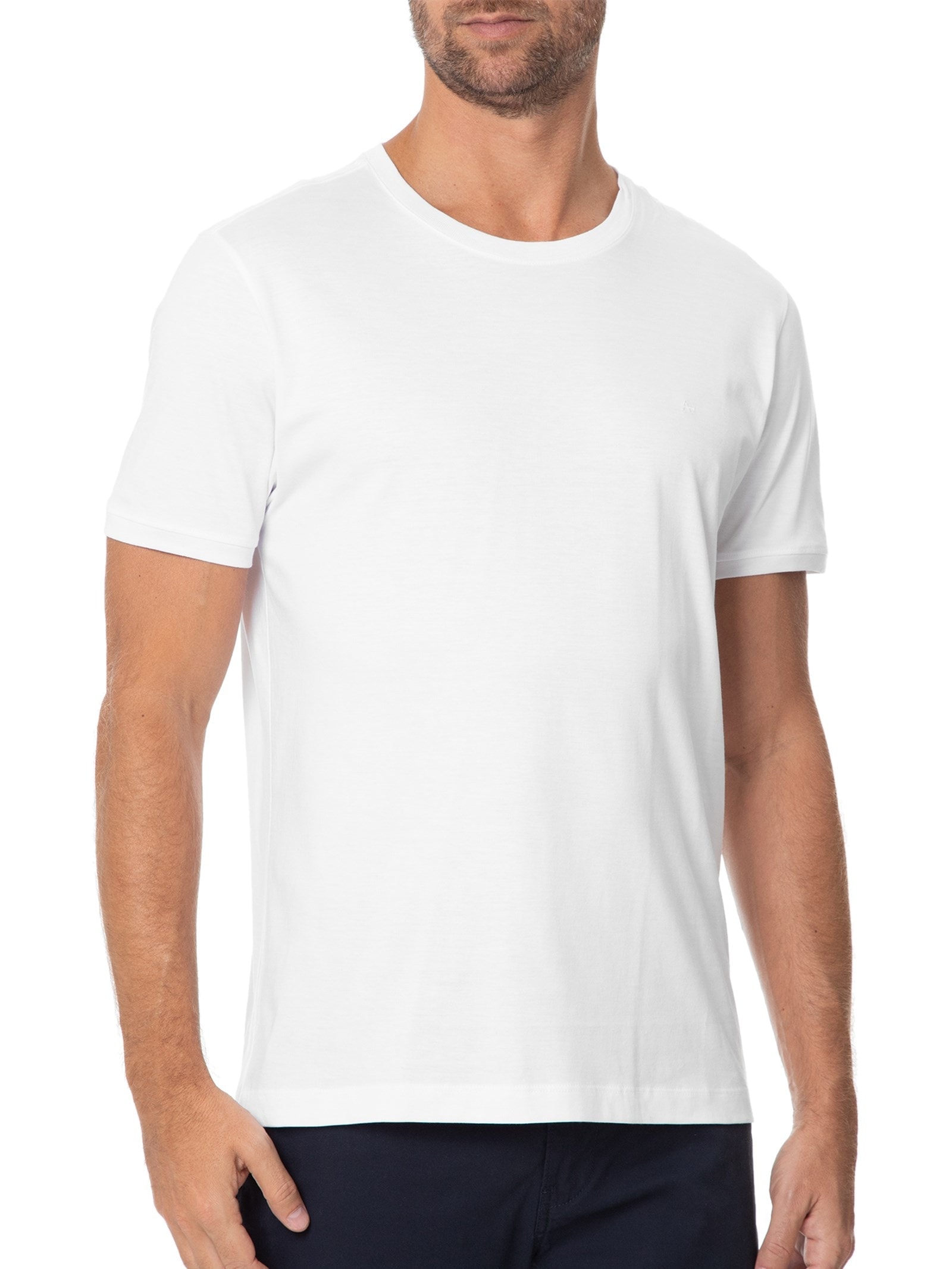 Camiseta Masculina Jersey Algodão Pima Surton Branco Aramis