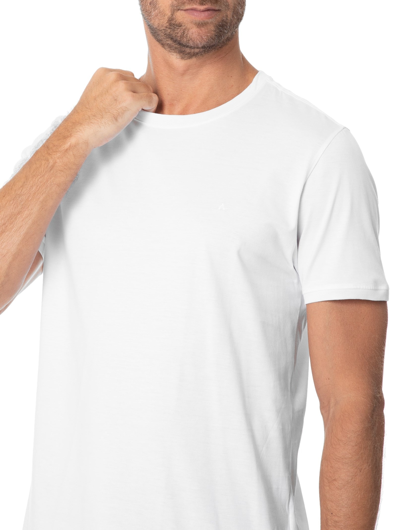 Camiseta Masculina Jersey Algodão Pima Surton Branco Aramis