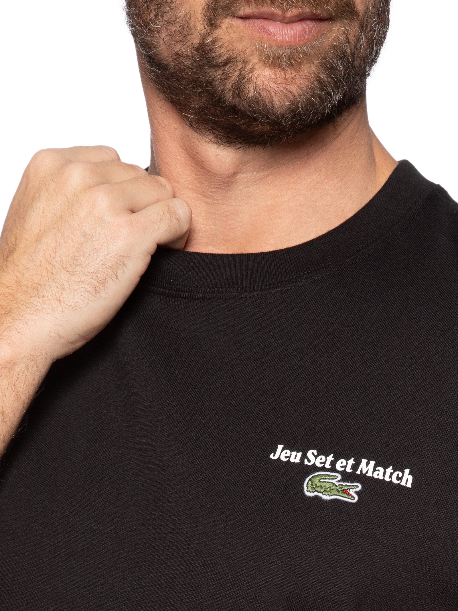 Camiseta Masculina Jey Set Et Match Preto Lacoste