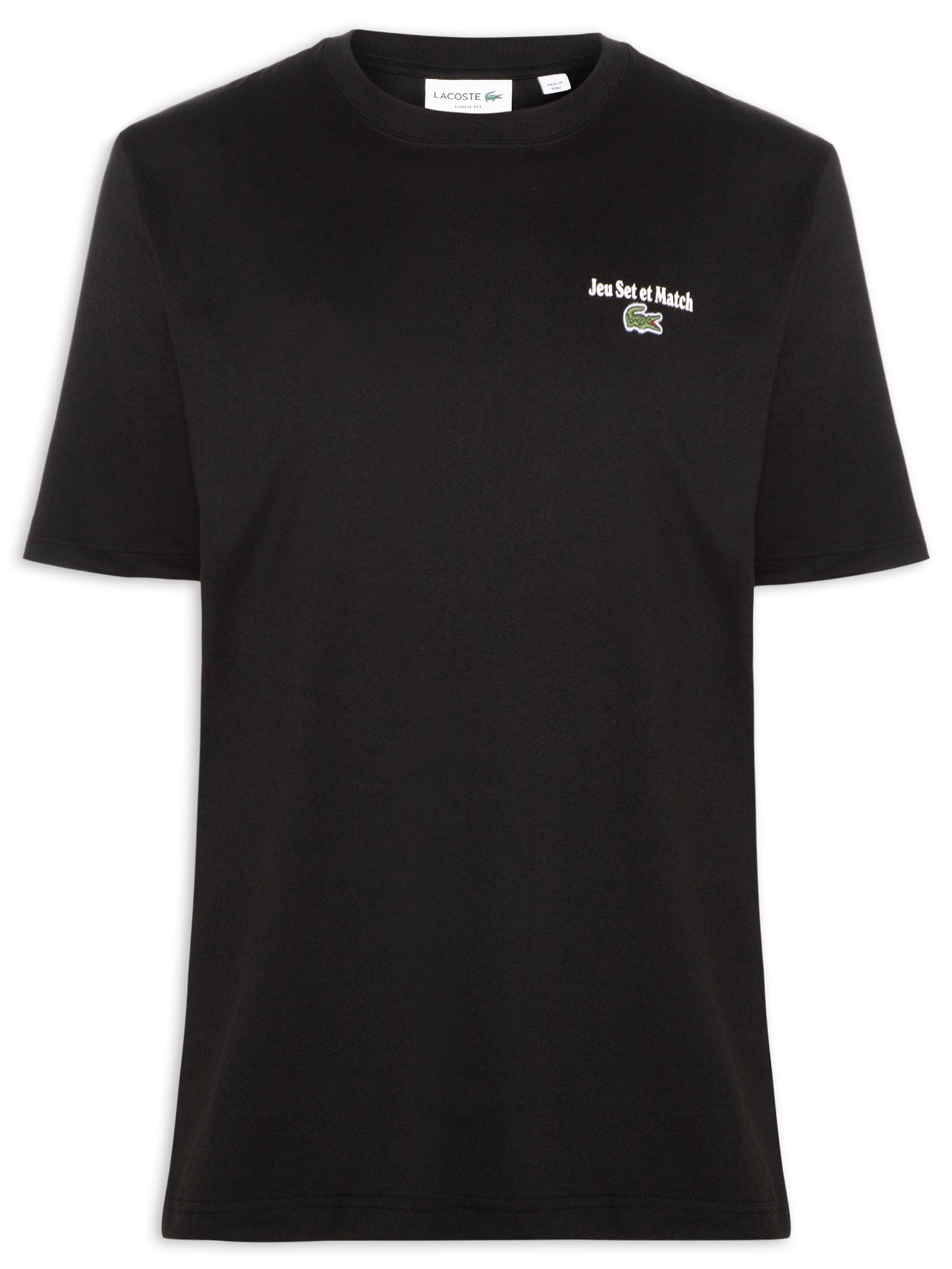 Camiseta Masculina Jey Set Et Match Preto Lacoste