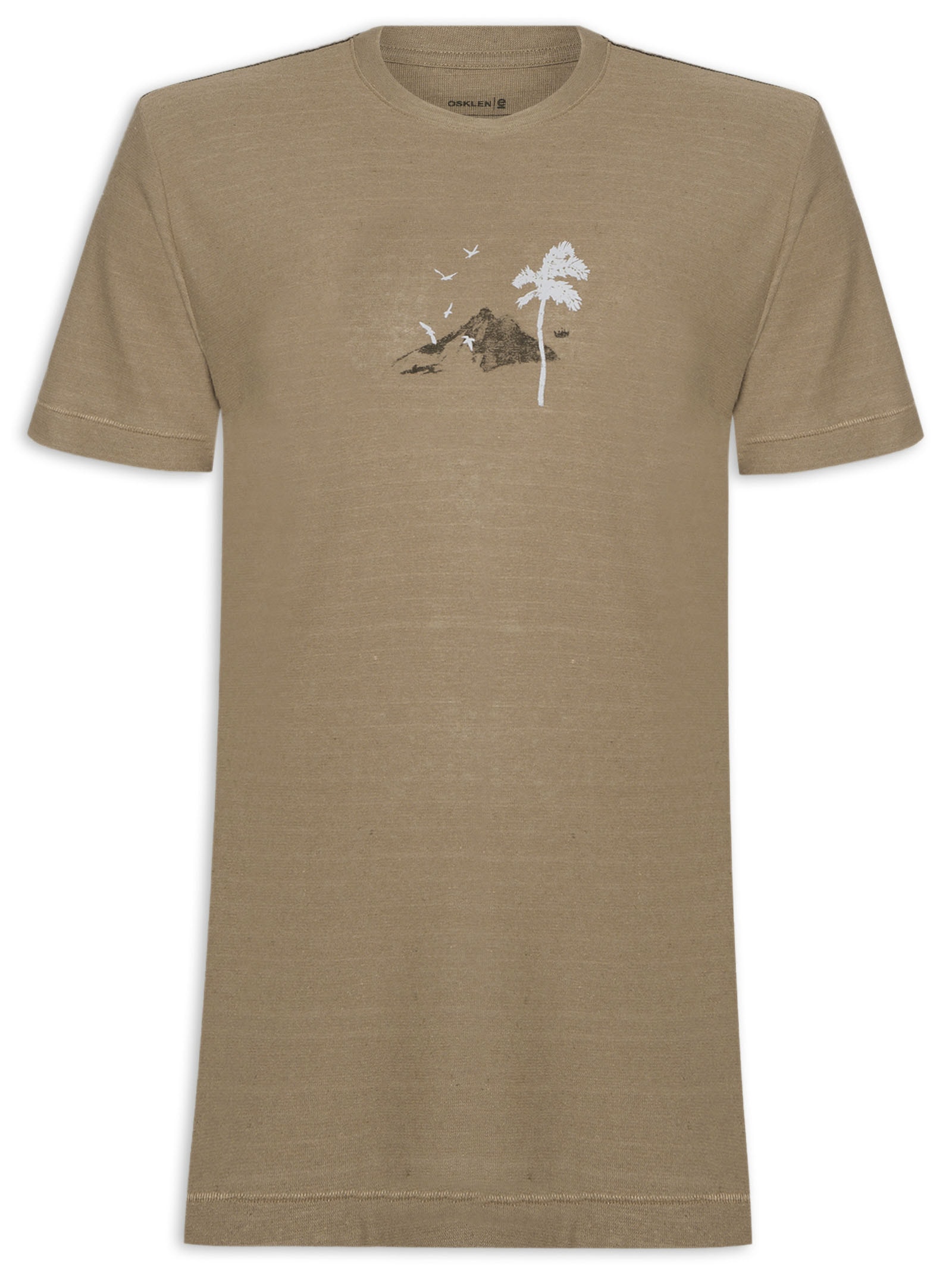 Camiseta Masculina Juta Painting Rio Manga Curta Marrom Osklen